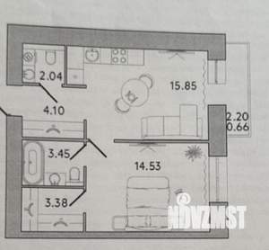 1-к квартира, вторичка, 44м2, 10/12 этаж