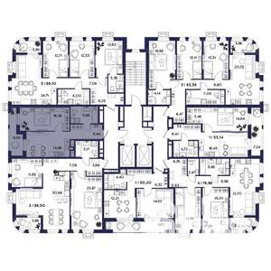 1-к квартира, вторичка, 50м2, 6/18 этаж