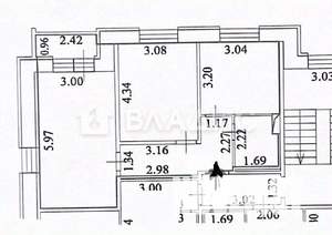 2-к квартира, вторичка, 54м2, 8/10 этаж