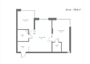 2-к квартира, вторичка, 73м2, 20/21 этаж