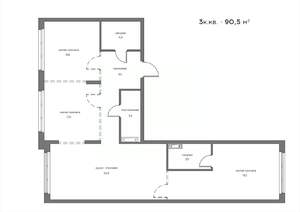 3-к квартира, вторичка, 91м2, 9/21 этаж