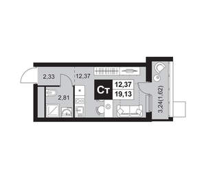 1-к квартира, вторичка, 19м2, 4/20 этаж
