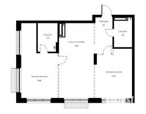 2-к квартира, вторичка, 76м2, 3/23 этаж