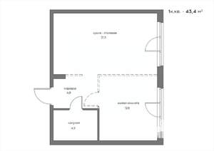 1-к квартира, вторичка, 43м2, 17/21 этаж
