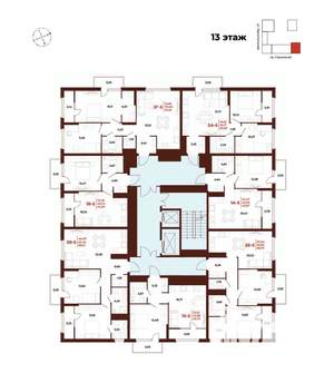 2-к квартира, вторичка, 71м2, 13/18 этаж