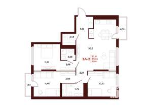 3-к квартира, вторичка, 90м2, 8/18 этаж