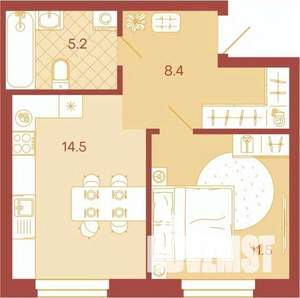 1-к квартира, вторичка, 39м2, 7/17 этаж