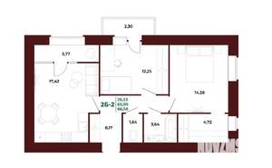 2-к квартира, вторичка, 67м2, 5/17 этаж
