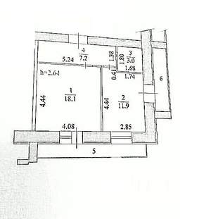 1-к квартира, вторичка, 50м2, 13/14 этаж