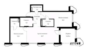 2-к квартира, вторичка, 85м2, 8/23 этаж