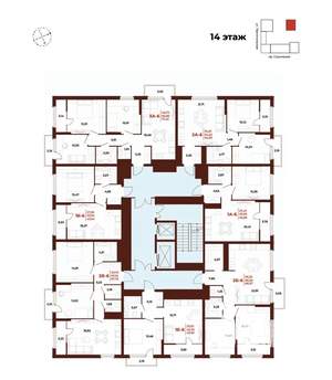 2-к квартира, вторичка, 55м2, 14/18 этаж