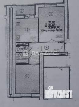 2-к квартира, сданный дом, 62м2, 15/19 этаж