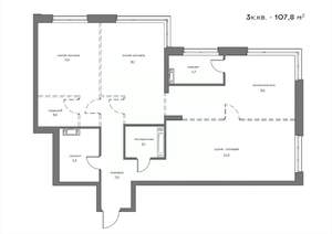 3-к квартира, вторичка, 108м2, 19/21 этаж