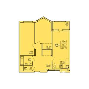 2-к квартира, вторичка, 80м2, 13/17 этаж