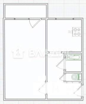 1-к квартира, вторичка, 30м2, 4/5 этаж