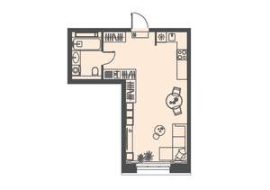 Студия квартира, вторичка, 36м2, 13/23 этаж