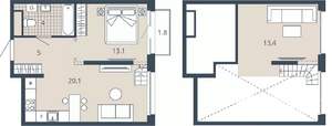 1-к квартира, вторичка, 57м2, 23/23 этаж