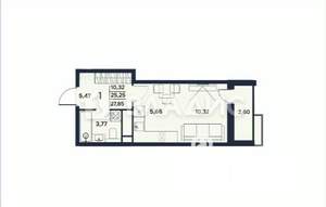 Студия квартира, вторичка, 28м2, 15/17 этаж