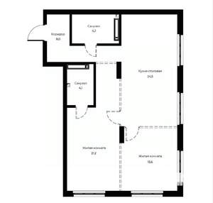2-к квартира, вторичка, 77м2, 3/23 этаж
