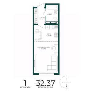 1-к квартира, вторичка, 32м2, 7/17 этаж