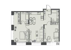 2-к квартира, вторичка, 76м2, 1/23 этаж