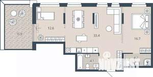 2-к квартира, вторичка, 84м2, 18/23 этаж