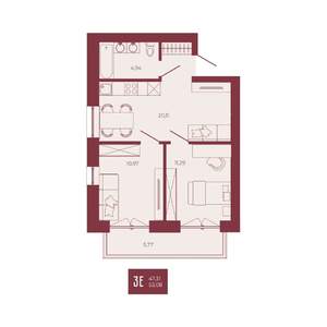 3-к квартира, вторичка, 53м2, 15/17 этаж