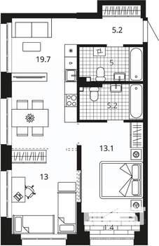 2-к квартира, вторичка, 61м2, 15/23 этаж