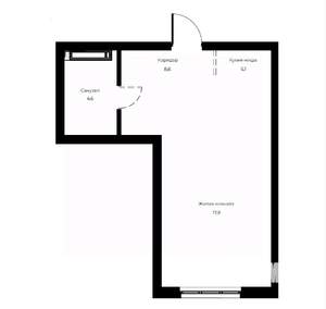 Студия квартира, вторичка, 36м2, 12/23 этаж