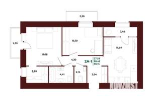 2-к квартира, вторичка, 70м2, 16/17 этаж