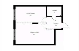 1-к квартира, вторичка, 51м2, 3/23 этаж