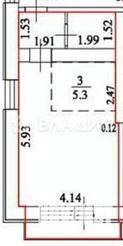 Студия квартира, вторичка, 30м2, 1/12 этаж