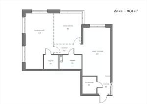 2-к квартира, вторичка, 77м2, 14/21 этаж