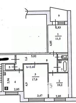 3-к квартира, вторичка, 70м2, 4/9 этаж