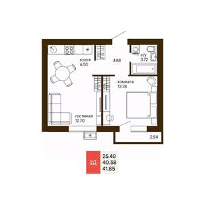 3-к квартира, строящийся дом, 62м2, 18/18 этаж