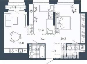 2-к квартира, вторичка, 68м2, 4/23 этаж
