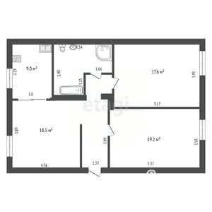 3-к квартира, вторичка, 80м2, 2/3 этаж