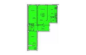 3-к квартира, строящийся дом, 80м2, 13/18 этаж