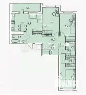 3-к квартира, вторичка, 108м2, 1/17 этаж