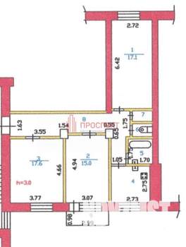 3-к квартира, вторичка, 78м2, 4/5 этаж