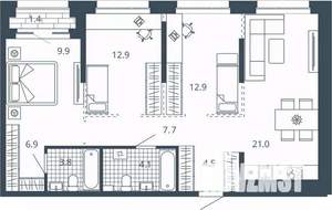 3-к квартира, вторичка, 85м2, 19/24 этаж