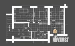 3-к квартира, строящийся дом, 96м2, 9/16 этаж