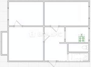 3-к квартира, вторичка, 59м2, 5/5 этаж