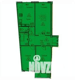 3-к квартира, строящийся дом, 77м2, 17/19 этаж