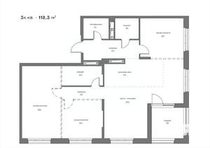 3-к квартира, вторичка, 118м2, 20/21 этаж