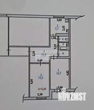 2-к квартира, вторичка, 54м2, 3/9 этаж