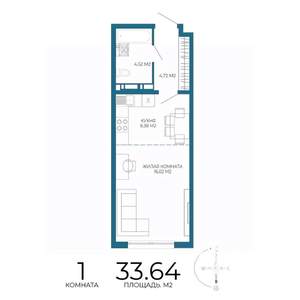 1-к квартира, вторичка, 34м2, 11/17 этаж