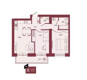 3-к квартира, вторичка, 61м2, 10/17 этаж