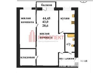 2-к квартира, вторичка, 44м2, 3/5 этаж
