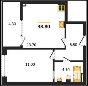 1-к квартира, вторичка, 39м2, 2/16 этаж